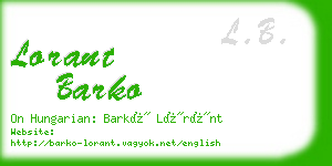 lorant barko business card